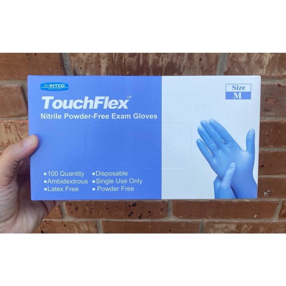 Intco Healthcare Touch Flex Nitrile Powder—free Exam Gloves | M | 100 count